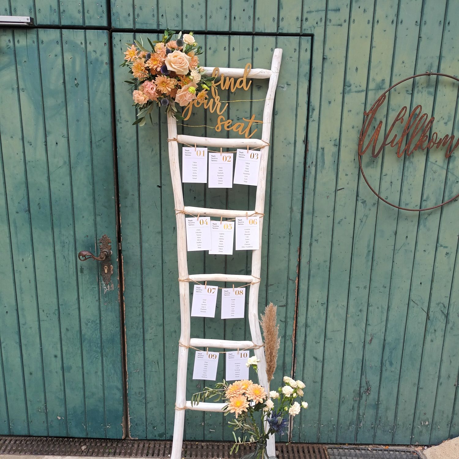 tischplan hochzeit kreativ vintage