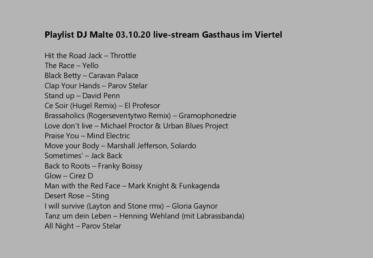 playlist dj malte live-stream 03.10.20